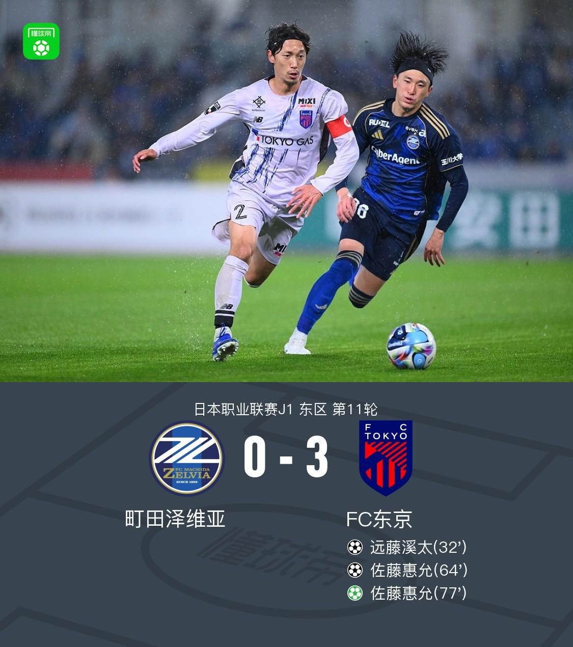 星空体育平台-FC东京客场3-0町田泽维亚,佐藤惠允2射1传,远藤溪太建功